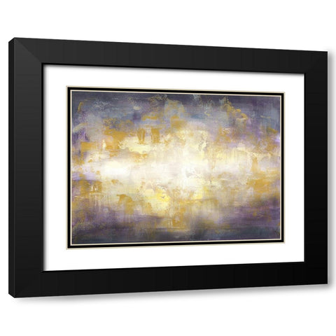 Sunrise Abstract Landscape Black Modern Wood Framed Art Print with Double Matting by Tre Sorelle Studios