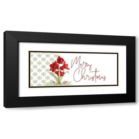 Merry Amaryllis panel I Black Modern Wood Framed Art Print with Double Matting by Reed, Tara