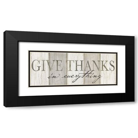 Give Thanks Neutral panel Black Modern Wood Framed Art Print with Double Matting by Coulter, Cynthia
