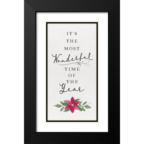 Cozy Christmas Panel II Black Modern Wood Framed Art Print with Double Matting by Hartworks