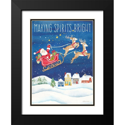 Making Spirits Bright portrait Black Modern Wood Framed Art Print with Double Matting by Coulter, Cynthia
