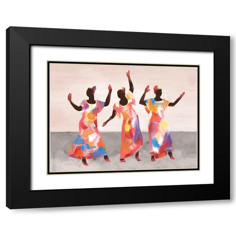 Dancing Together Black Modern Wood Framed Art Print with Double Matting by Bannarot