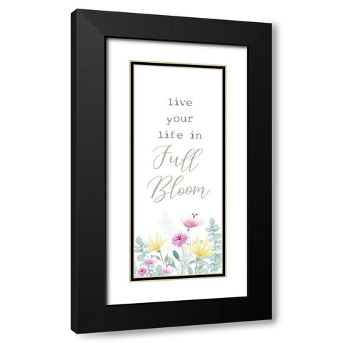 Full Bloom vertical I Black Modern Wood Framed Art Print with Double Matting by Hartworks