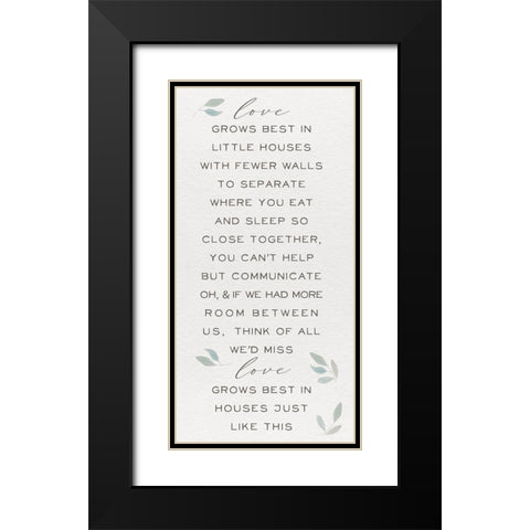 Inspired Life vertical VI-Love Grows Black Modern Wood Framed Art Print with Double Matting by Hartworks