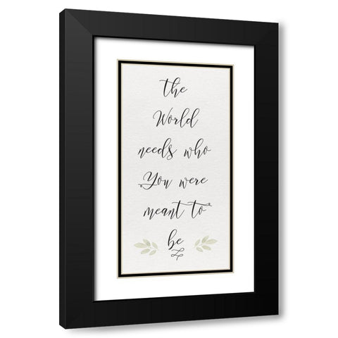 Inspired Life vertical VII-The World Black Modern Wood Framed Art Print with Double Matting by Hartworks