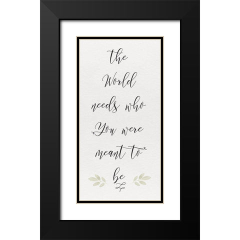 Inspired Life vertical VII-The World Black Modern Wood Framed Art Print with Double Matting by Hartworks