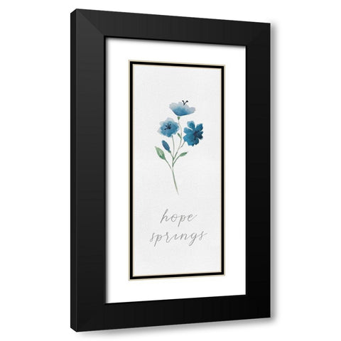 Wildflowers and Sentiment vertical I-Hope Black Modern Wood Framed Art Print with Double Matting by Hartworks