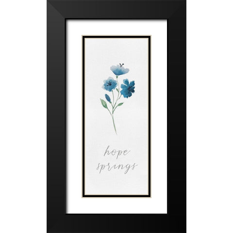 Wildflowers and Sentiment vertical I-Hope Black Modern Wood Framed Art Print with Double Matting by Hartworks