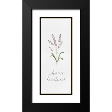 Wildflowers and Sentiment vertical II-Kindness Black Modern Wood Framed Art Print with Double Matting by Hartworks