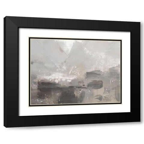 Contemporary Gray Abstract landscape Black Modern Wood Framed Art Print with Double Matting by Northern Lights