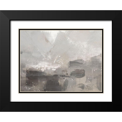 Contemporary Gray Abstract landscape Black Modern Wood Framed Art Print with Double Matting by Northern Lights