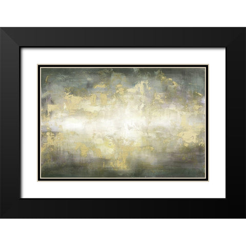 Sunrise Abstract Grey Neutral landscape Black Modern Wood Framed Art Print with Double Matting by Tre Sorelle Studios