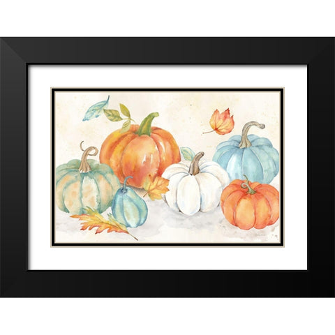 Pumpkin Patch Landscape Black Modern Wood Framed Art Print with Double Matting by Coulter, Cynthia
