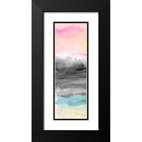 Pink Sunset Abstract panel I Black Modern Wood Framed Art Print with Double Matting by Coulter, Cynthia