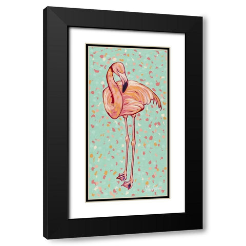 Flamingo panel I Black Modern Wood Framed Art Print with Double Matting by Augustine, Jodi
