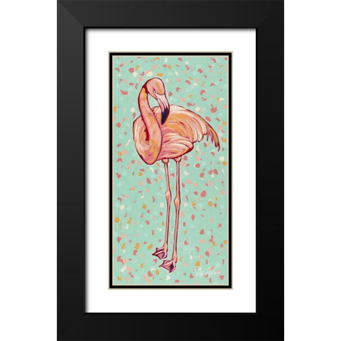 Flamingo panel I Black Modern Wood Framed Art Print with Double Matting by Augustine, Jodi