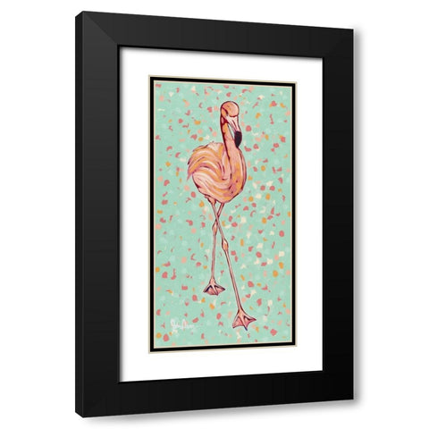 Flamingo panel II Black Modern Wood Framed Art Print with Double Matting by Augustine, Jodi