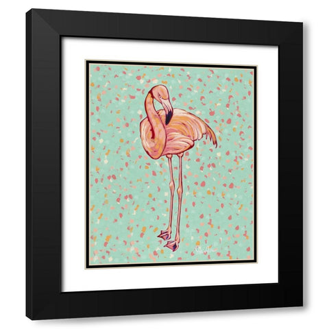 Flamingo portrait I Black Modern Wood Framed Art Print with Double Matting by Augustine, Jodi
