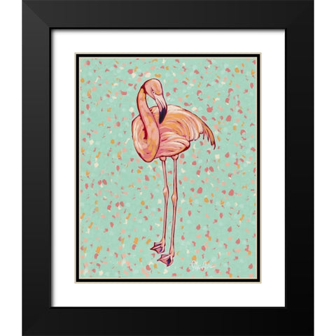 Flamingo portrait I Black Modern Wood Framed Art Print with Double Matting by Augustine, Jodi