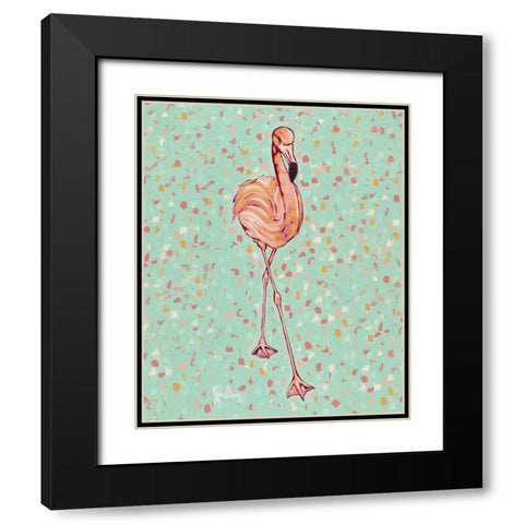 Flamingo portrait II Black Modern Wood Framed Art Print with Double Matting by Augustine, Jodi
