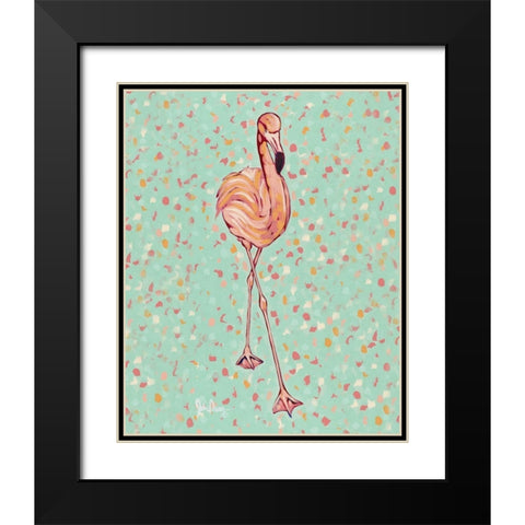 Flamingo portrait II Black Modern Wood Framed Art Print with Double Matting by Augustine, Jodi