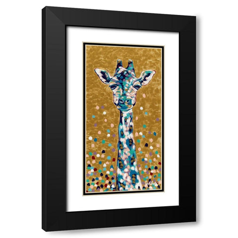 Golden Girl Giraffe Black Modern Wood Framed Art Print with Double Matting by Augustine, Jodi