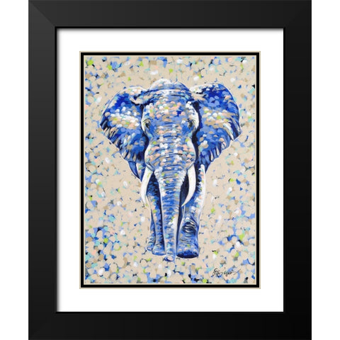 Peanut Elephant Black Modern Wood Framed Art Print with Double Matting by Augustine, Jodi