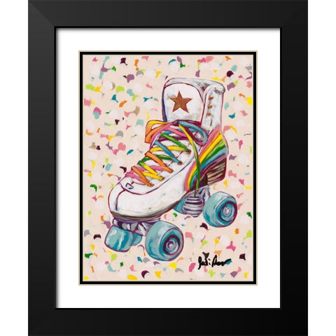 Retro Rainbow Black Modern Wood Framed Art Print with Double Matting by Augustine, Jodi