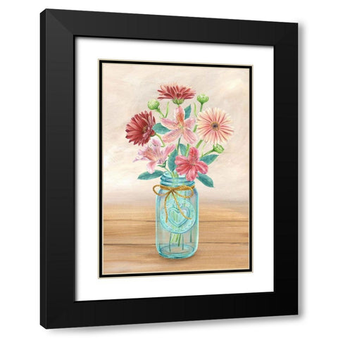 Floral Jar I Black Modern Wood Framed Art Print with Double Matting by Wilson, Kelsey