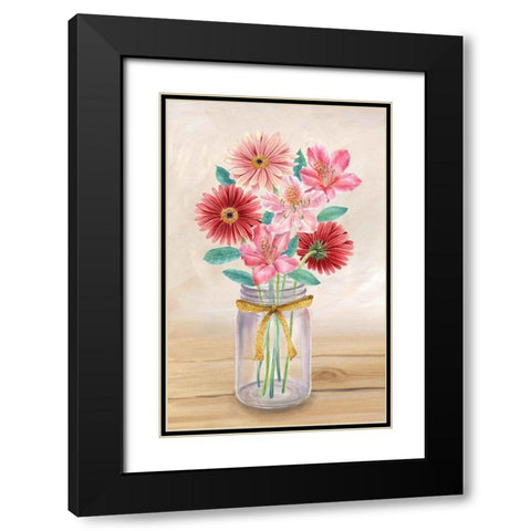 Floral Jar II Black Modern Wood Framed Art Print with Double Matting by Wilson, Kelsey