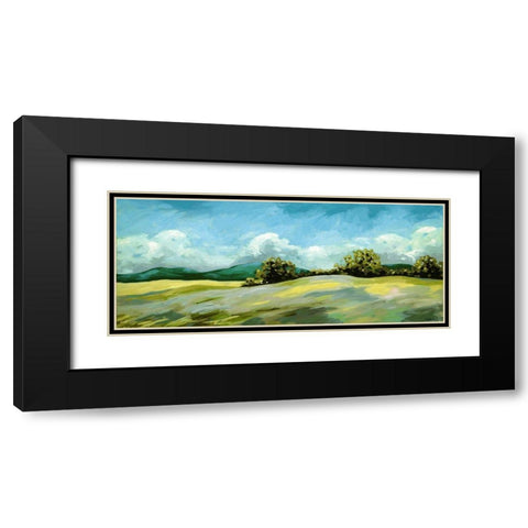 Lavender Breeze panel green Black Modern Wood Framed Art Print with Double Matting by Wentzell, Kristina