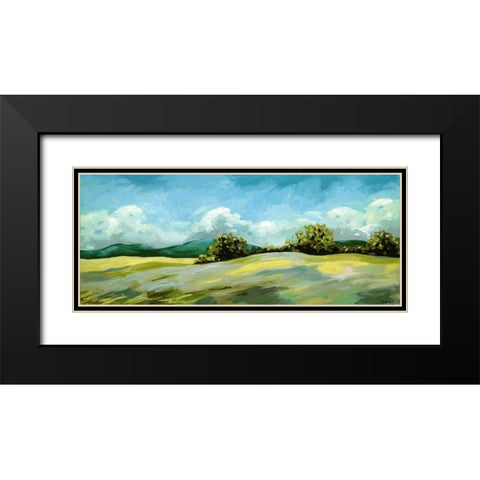 Lavender Breeze panel green Black Modern Wood Framed Art Print with Double Matting by Wentzell, Kristina