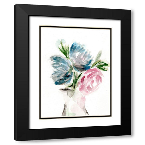 Floral Vase I Black Modern Wood Framed Art Print with Double Matting by Chapman, Marcy