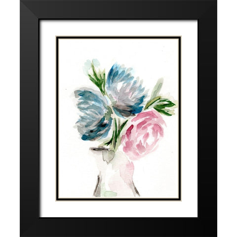 Floral Vase I Black Modern Wood Framed Art Print with Double Matting by Chapman, Marcy