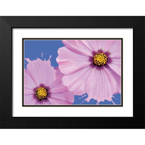 Flower Pop landscape I Black Modern Wood Framed Art Print with Double Matting by Cusson, Marie Elaine