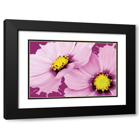Flower Pop landscape II Black Modern Wood Framed Art Print with Double Matting by Cusson, Marie Elaine