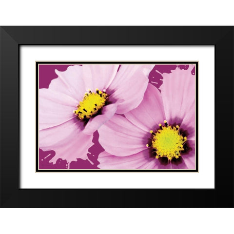 Flower Pop landscape II Black Modern Wood Framed Art Print with Double Matting by Cusson, Marie Elaine
