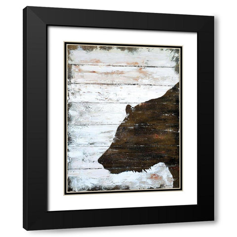 Wild Bear portrait Black Modern Wood Framed Art Print with Double Matting by Cusson, Marie Elaine