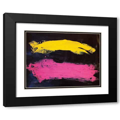 Bright Abstract landscape Black Modern Wood Framed Art Print with Double Matting by Cusson, Marie Elaine