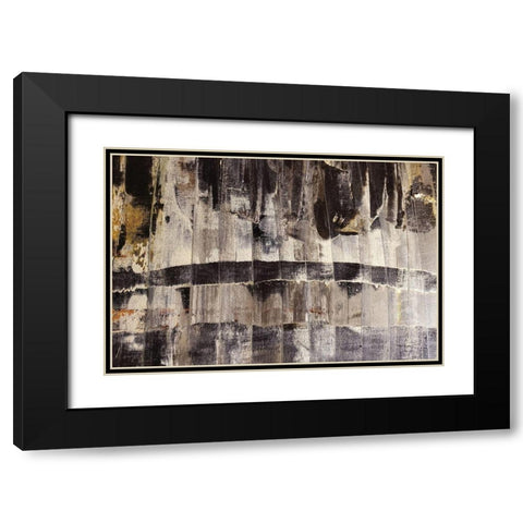 Neutral Stripes I Black Modern Wood Framed Art Print with Double Matting by Cusson, Marie Elaine