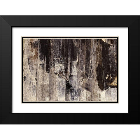 Neutral Stripes III Black Modern Wood Framed Art Print with Double Matting by Cusson, Marie Elaine