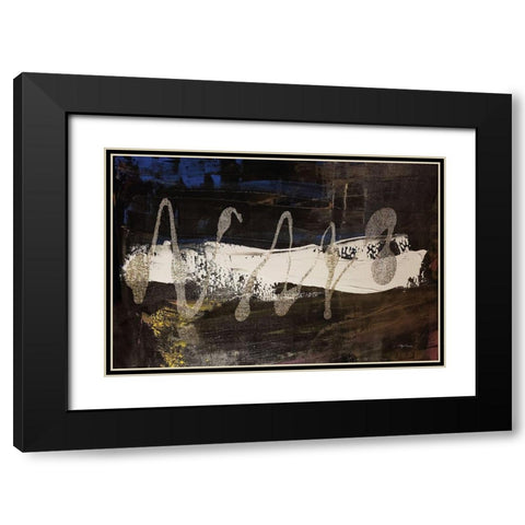 Neutral Stripes Bright I Black Modern Wood Framed Art Print with Double Matting by Cusson, Marie Elaine