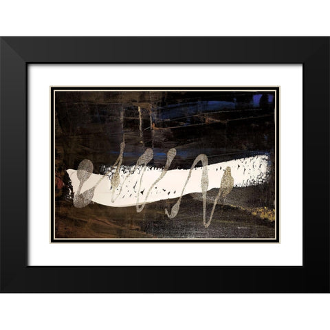 Neutral Stripes Bright II Black Modern Wood Framed Art Print with Double Matting by Cusson, Marie Elaine