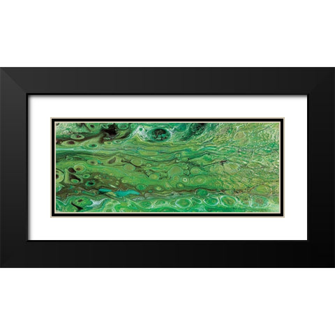 Lava Dance panel I Black Modern Wood Framed Art Print with Double Matting by Cusson, Marie Elaine