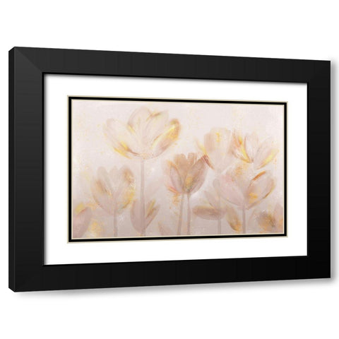 Contemporary Poppies Neutral Black Modern Wood Framed Art Print with Double Matting by Northern Lights