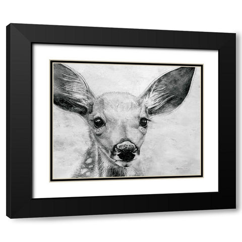 Portrait of a Fawn Black Modern Wood Framed Art Print with Double Matting by Cusson, Marie Elaine