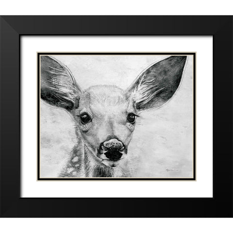 Portrait of a Fawn Black Modern Wood Framed Art Print with Double Matting by Cusson, Marie Elaine