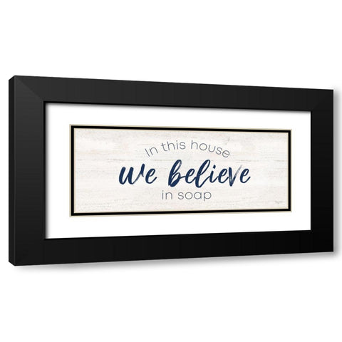 Bathroom Humor panel V-Believe Black Modern Wood Framed Art Print with Double Matting by Reed, Tara