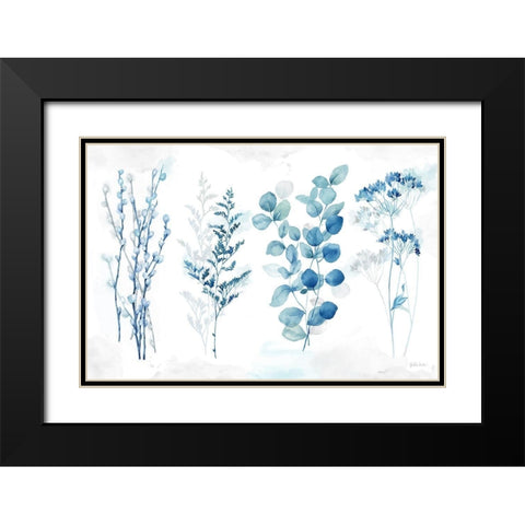 Indigo Botanicals landscape Black Modern Wood Framed Art Print with Double Matting by Coulter, Cynthia