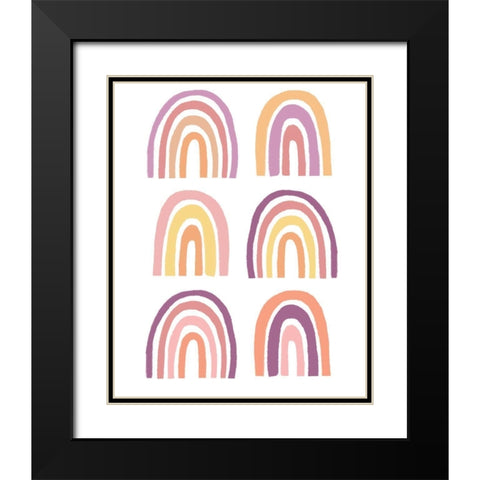 Rainbow Sentiment I Black Modern Wood Framed Art Print with Double Matting by HM Design